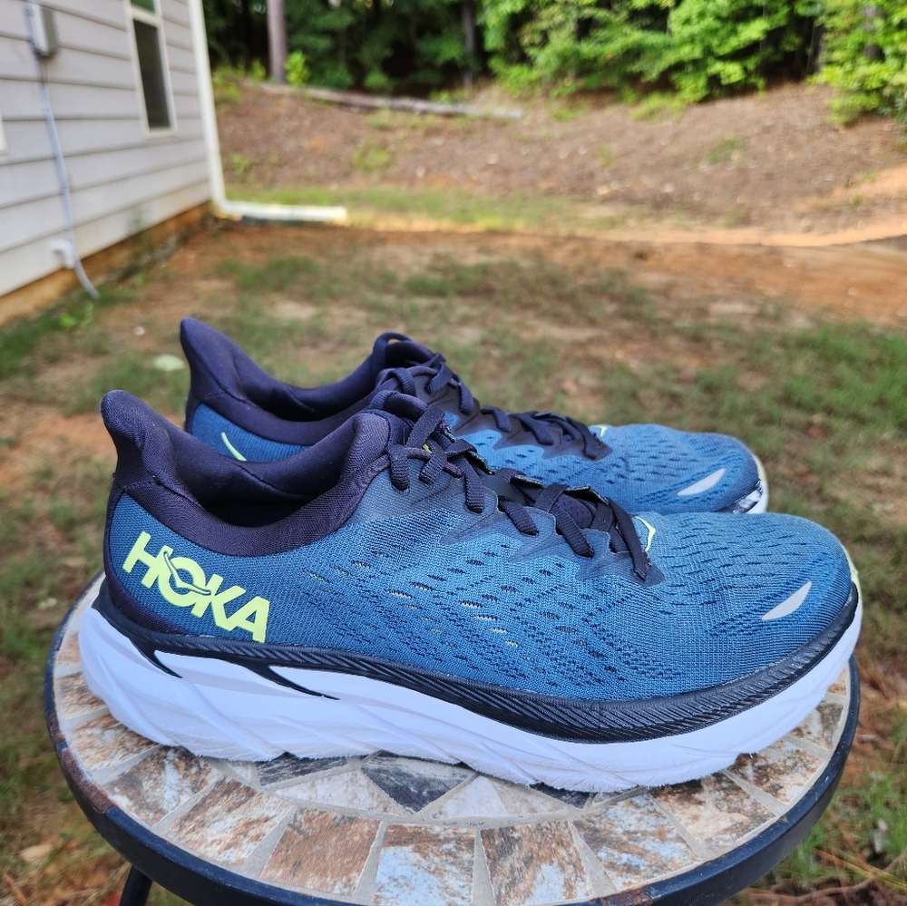 Hoka One Clifton 8 Blue Coral Running Sneakers, Shoes 1119393 BCBT Mens Size 8.5